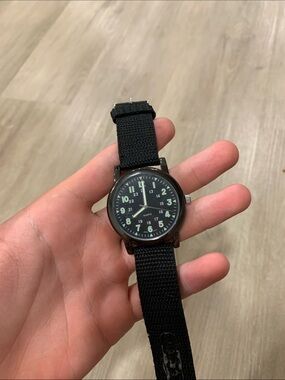 Black Tactical Nylon Strap Watch - Quartz Movement